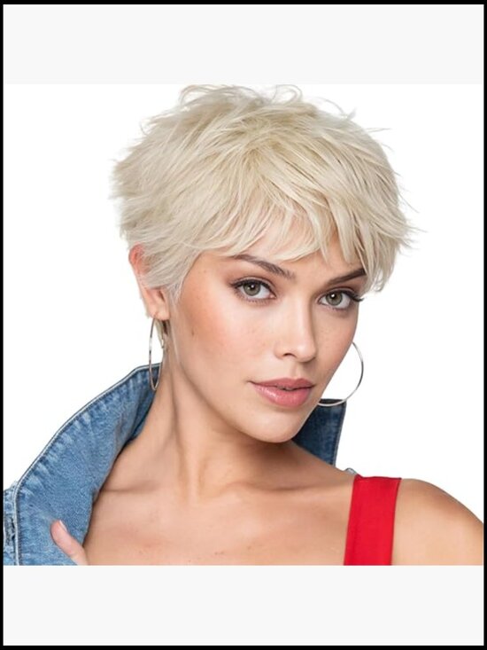 Short Pixie Cut Wig for Women Natural Looking Straight Synthetic Daily Wear
